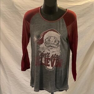 Well Worn Red and Gray Raglan Graphic Tee